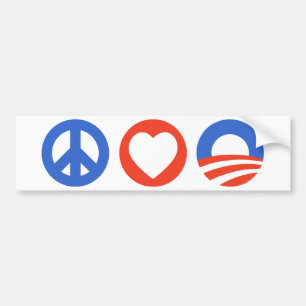 Adesivo Para Carro Autocolante no vidro traseiro de Obama do amor da