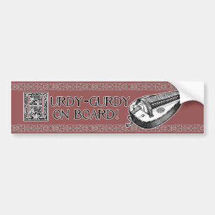 Adesivo Para Carro Autocolante no vidro traseiro do Hurdy-Gurdy com