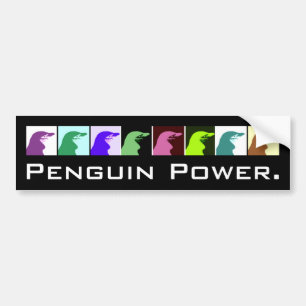 Adesivo Para Carro Autocolante no vidro traseiro do poder do pinguim