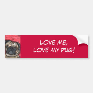Adesivo Para Carro Autocolante no vidro traseiro do Pug
