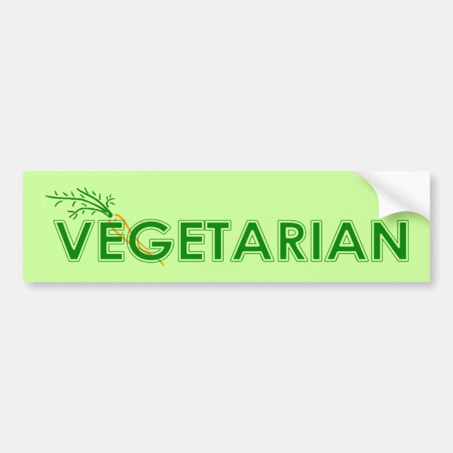 Adesivo Para Carro Autocolante no vidro traseiro do vegetariano (Frente)
