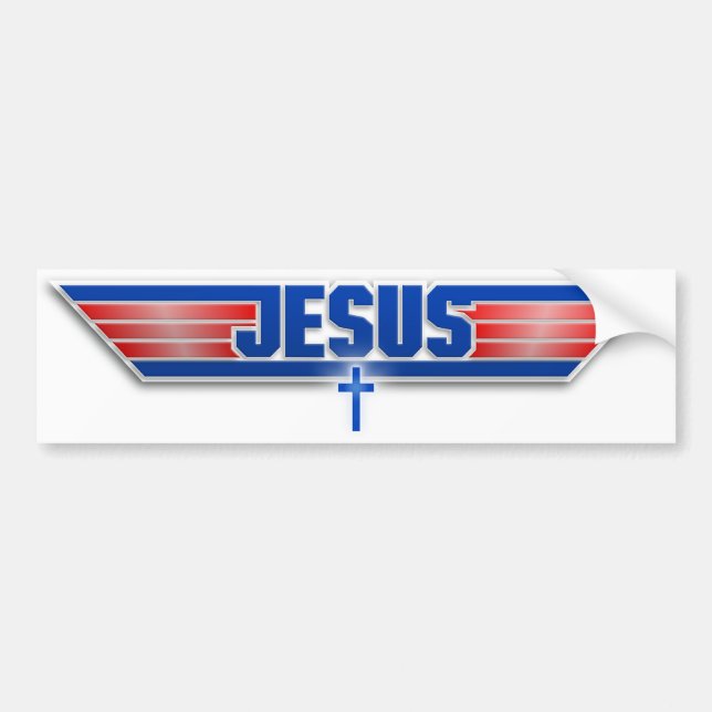 Adesivo Para Carro Autocolante no vidro traseiro do Wingman do Jesus (Frente)