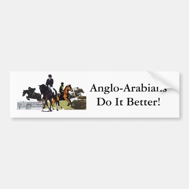 Adesivo Para Carro Autocolante no vidro traseiro dos Anglo-Arabians (Frente)