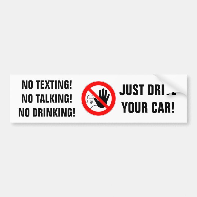 ADESIVO PARA CARRO AUTOCOLANTE NO VIDRO TRASEIRO "NENHUM TEXTING, (Frente)