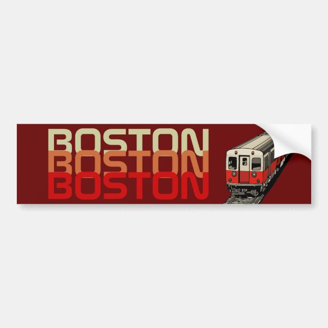 Adesivo Para Carro Autocolante no vidro traseiro retro de Boston (Frente)
