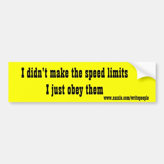 Adesivo Para Carro autocolantes do para-choques com limite de velocid (Frente)