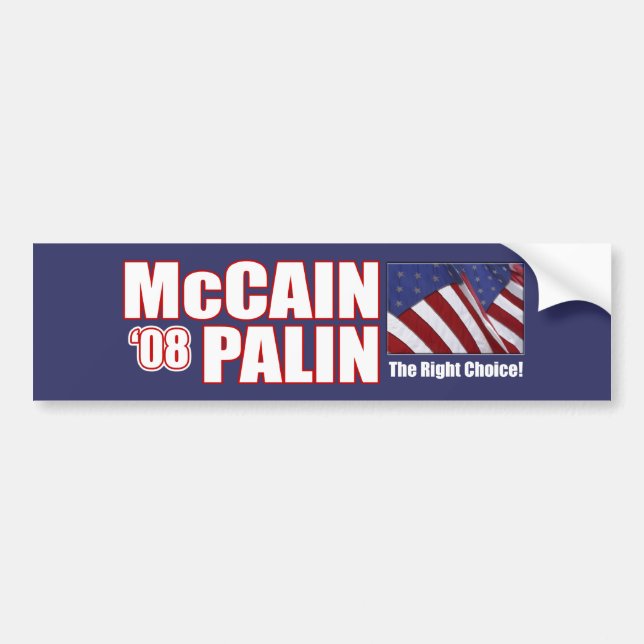 Adesivo Para Carro Autocolantes no vidro traseiro de McCain Palin (Frente)
