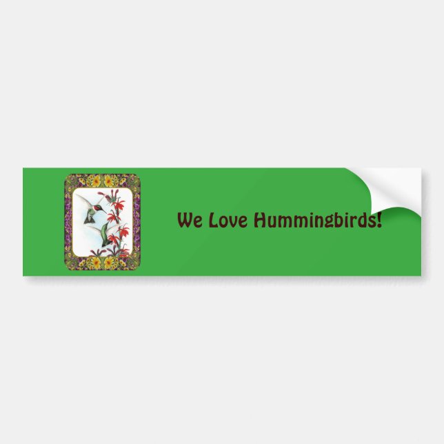 Adesivo Para Carro Aves e Flores Hummingbird #5 (Frente)