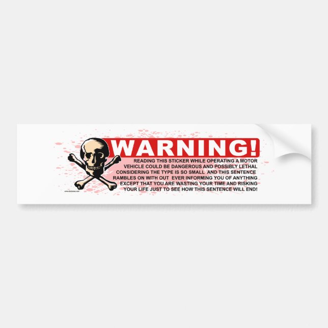 Adesivo Para Carro Aviso-Branco (Frente)