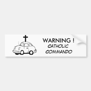 Adesivo Para Carro Aviso! Comando Católico