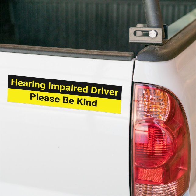 Adesivo Para Carro Aviso de Motorista com Deficiência Auditiva (No caminhão)