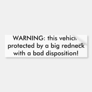 Adesivo Para Carro AVISO: este veículo protegido por um rednec