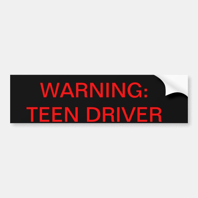 Adesivo Para Carro Aviso: motorista adolescente (Frente)