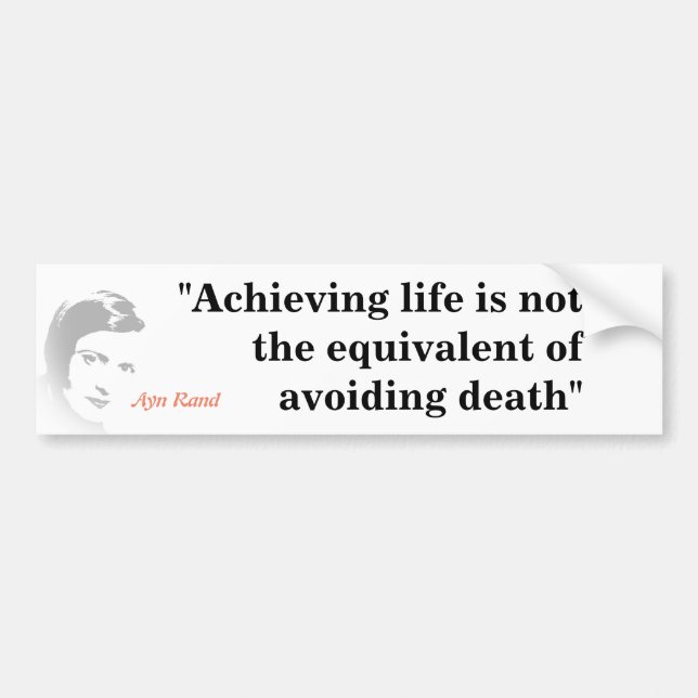Adesivo Para Carro Ayn Rand Cote Sobre A Vida (Frente)