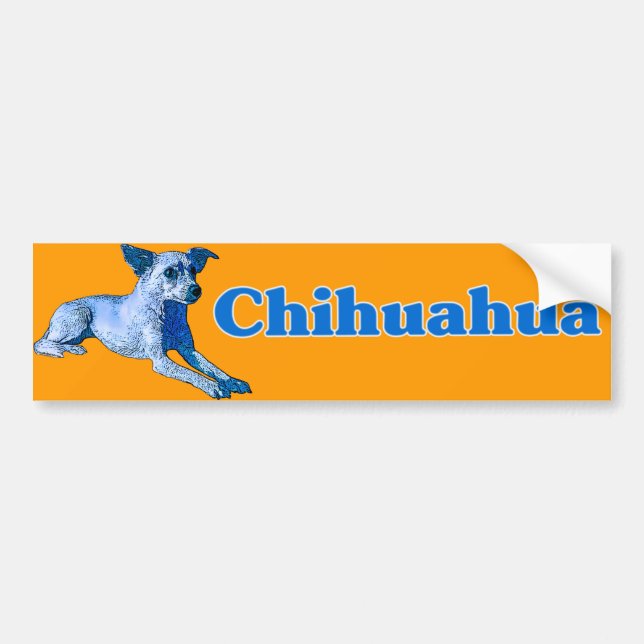 Adesivo Para Carro Azul Chihuahua (Frente)
