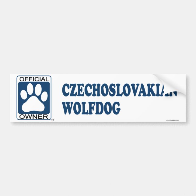 Adesivo Para Carro Azul Czechoslovakian de Wolfdog (Frente)