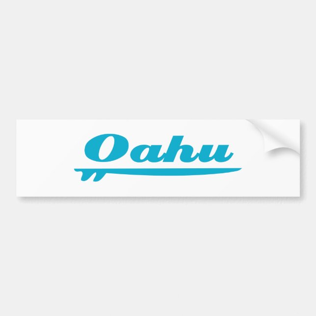 Adesivo Para Carro Azul da prancha de Oahu (Frente)