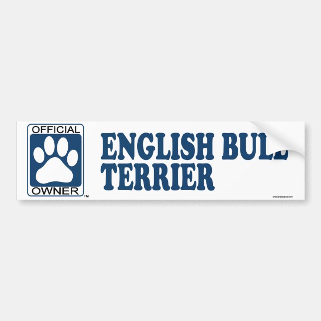 Adesivo Para Carro Azul de bull terrier do inglês (Frente)