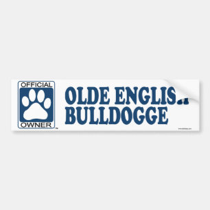 Adesivo Para Carro Azul de Bulldogge do inglês de Olde