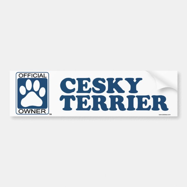 Adesivo Para Carro Azul de Cesky Terrier (Frente)