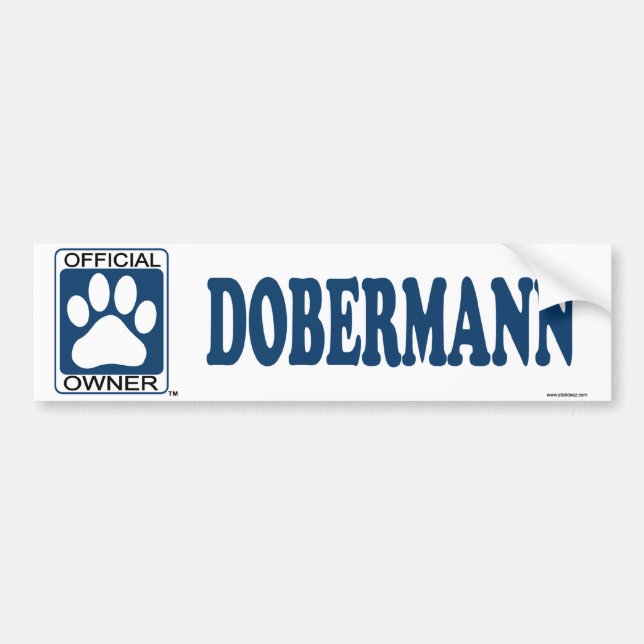 Adesivo Para Carro Azul de Dobermann (Frente)