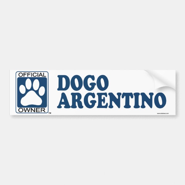 Adesivo Para Carro Azul de Dogo Argentino (Frente)