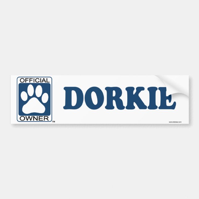 Adesivo Para Carro Azul de Dorkie (Frente)