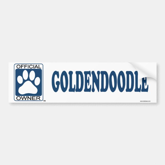 Adesivo Para Carro Azul de Goldendoodle (Frente)