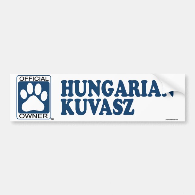 Adesivo Para Carro Azul de Kuvasz do Hungarian (Frente)