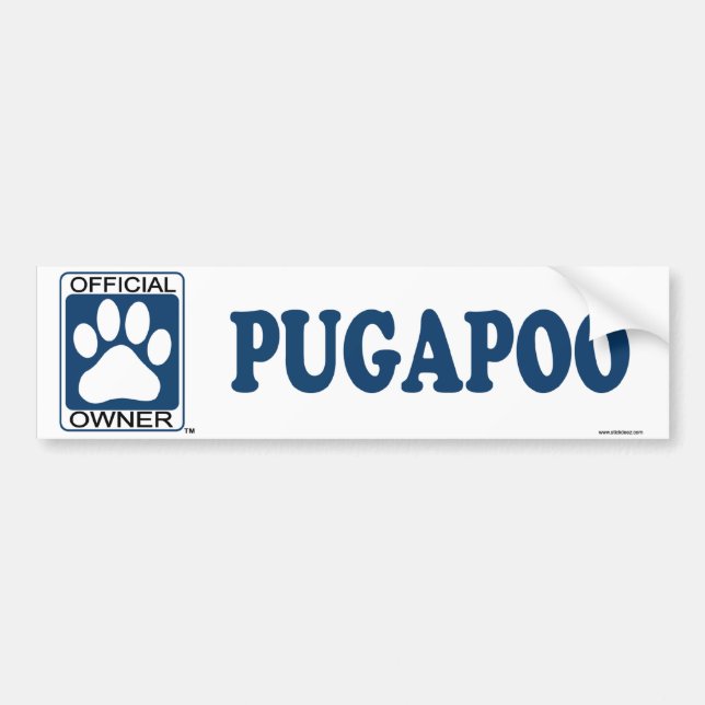 Adesivo Para Carro Azul de Pugapoo (Frente)