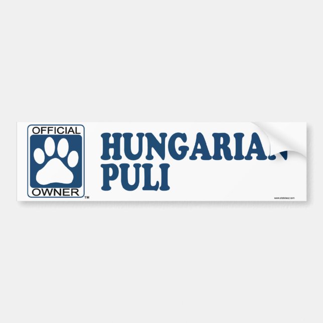 Adesivo Para Carro Azul de Puli do Hungarian (Frente)