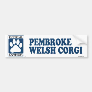 Adesivo Para Carro Azul do Corgi de Galês do Pembroke