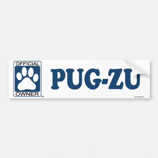 Adesivo Para Carro Azul do pug-Zu (Frente)