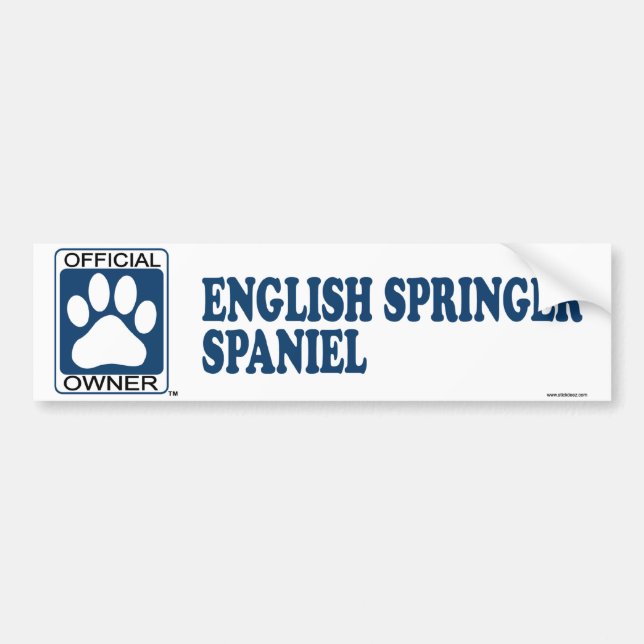 Adesivo Para Carro Azul do Spaniel de Springer inglês (Frente)