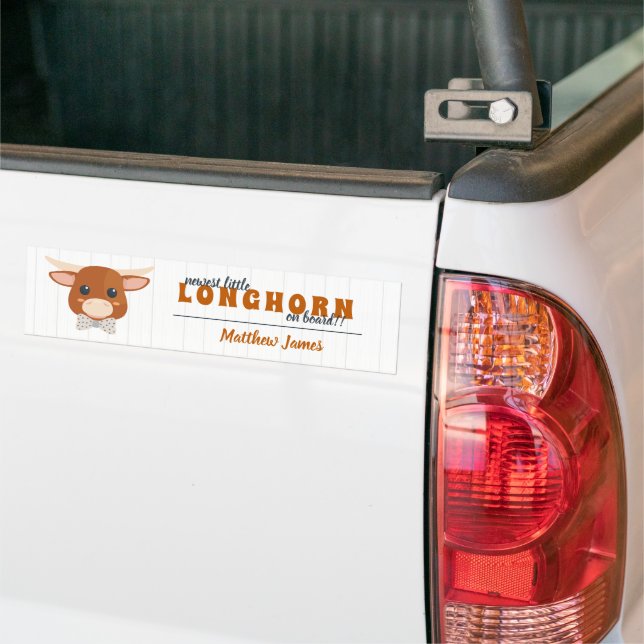Adesivo Para Carro Baby Boy Longhorn Burnt Orange Announcement (No caminhão)