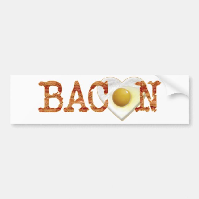 Adesivo Para Carro Bacon LOVE (Frente)