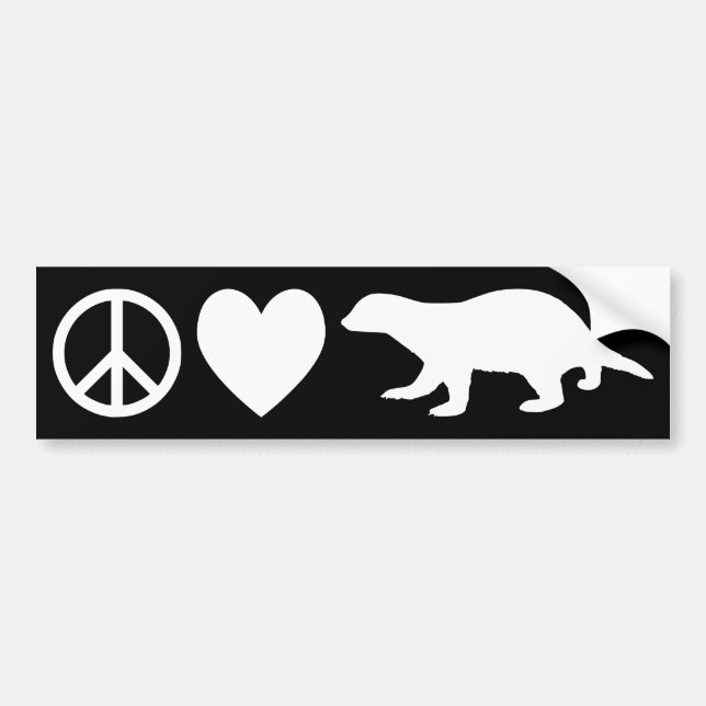 Adesivo Para Carro Badgers de Paz, Amor e Mel (Frente)