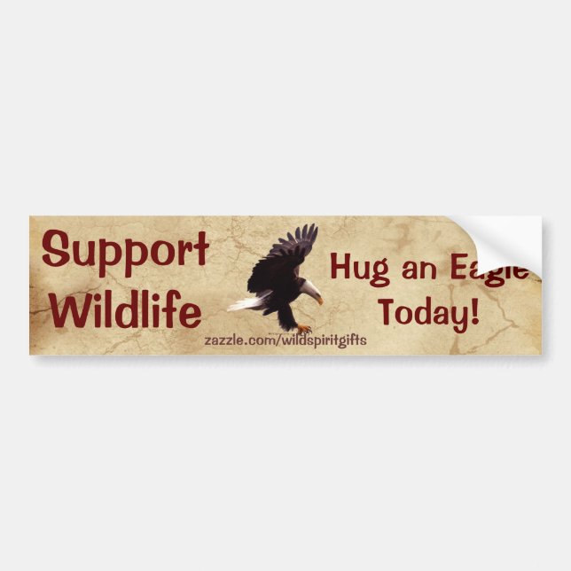 Adesivo Para Carro Bald EAGLE Wildlife Support Engraçado Bumper Stick (Frente)