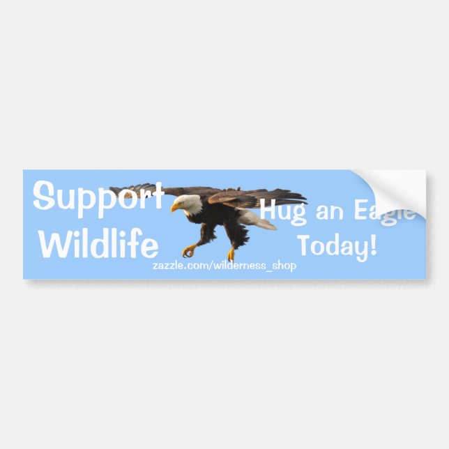 Adesivo Para Carro Bald EAGLE Wildlife Supporter Funny Bumper Sticker (Frente)