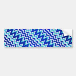 Adesivo Para Carro Bandas azuis de ziguezague azul-aqua
