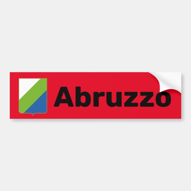 Adesivo Para Carro Bandeira Abruzzo (Itália) (Frente)