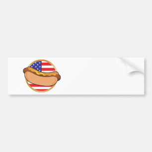 Adesivo Para Carro Bandeira americana do cachorro quente