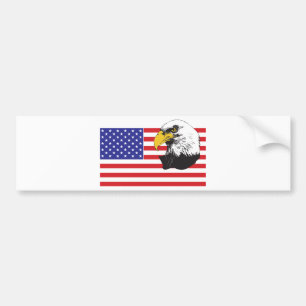 Adesivo Para Carro Bandeira Americana e Águia