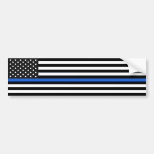 Adesivo Para Carro Bandeira americana fina de Blue Line