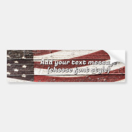 Adesivo Para Carro Bandeira Americana Pintada em Textura de Madeira R
