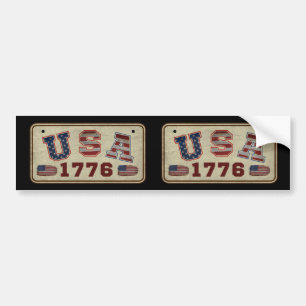 Adesivo Para Carro Bandeira Americana Vintage EUA 1776