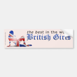Adesivo Para Carro Bandeira britânica da silhueta da menina