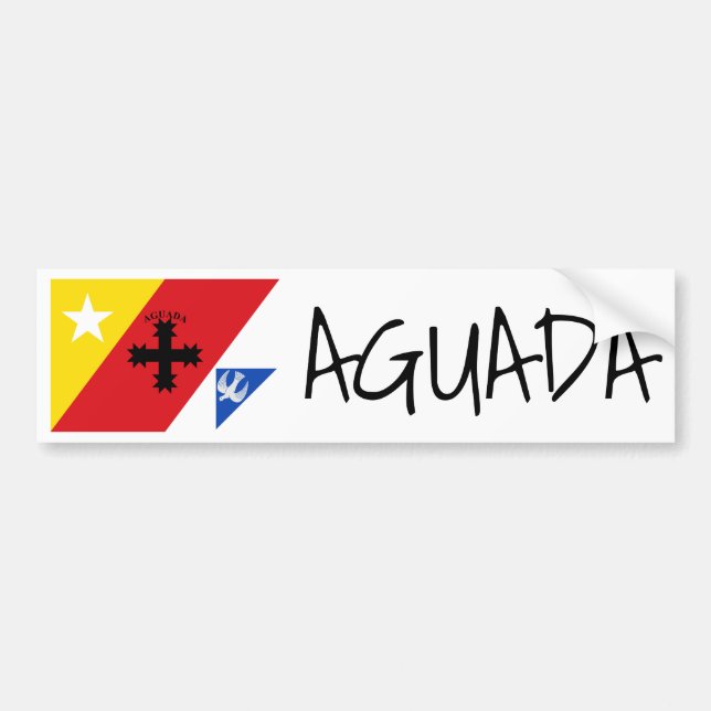 Adesivo Para Carro Bandeira da Aguada, Porto Rico (Frente)