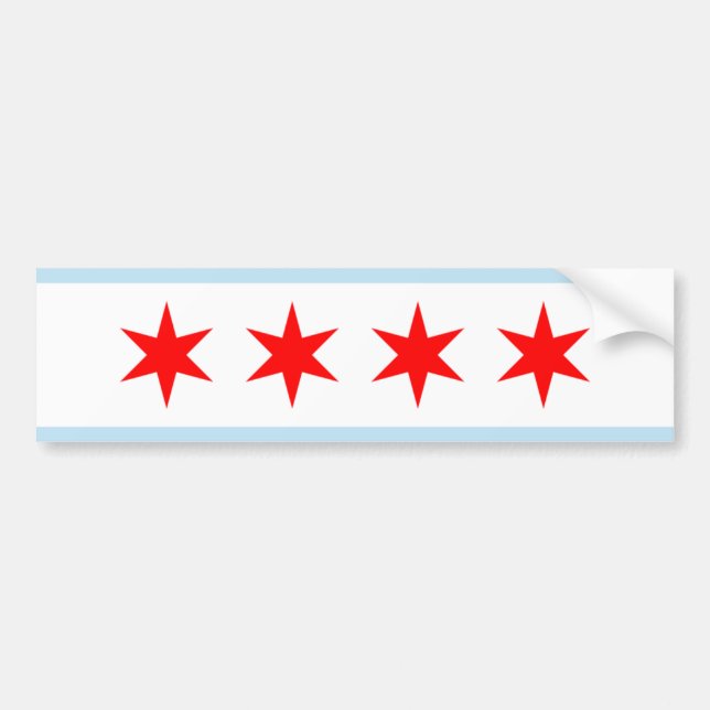Adesivo Para Carro Bandeira da cidade de Chicago (Frente)
