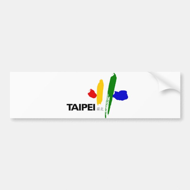 Adesivo Para Carro Bandeira da Cidade de Taipei (Taiwan) (Frente)